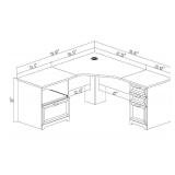 Magellan Performance 71\"W L-Shaped Corner Desk, Espresso (RETAIL $490.00)
