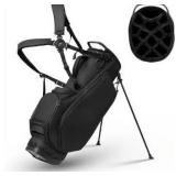 14-Way Golf Stand Bag, Premium Leather Lightweight Golf Bag for Men with Waterproof Design, Multiple Pockets, Dual Strap
