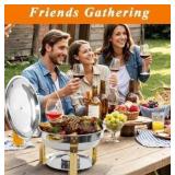 Round Chafing Dishes for Buffet, 5QT Stainless Steel Buffet Chafing Set for Catering, Parties & Events