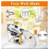Round Chafing Dishes for Buffet, 5QT Stainless Steel Buffet Chafing Set for Catering, Parties & Events