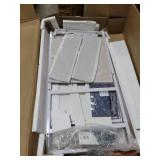 EnHomee Small Vanity Desk with Mirror and Lights, Makeup Vanity with Fabric Storage Drawers, White Vanity with Power Outlet and Fold-up Panel, Bedroom, Small Space( broken mirror )