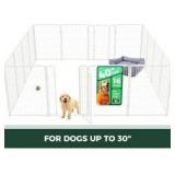 FXW Homeplus Unleashed Indoor Dog Playpen - Stress-Free and Safe Play, Heavy Duty 40 Inch 16 Panels Dog Pen for Medium and Large Dogs, White Patented