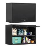 MIIIKO Wall Cabinet with Door and Shelf, Wall Mounted Garage Tool Cabinets, Locking Metal Floating Cabinet for Garage, Home Office, Kitchen and Pantry