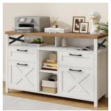 (BLACK)  Farmhouse Filing Cabinet with Adjustable Shelf for Home Office, Lateral File Cabinets 4 Drawers with Open Storage Shelf, Filing Organization Storage Cabinets for Hanging Files Letter/A4.