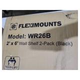 FLEXIMOUNTS 2-Pack 2x6ft Garage Shelving 24-inch-by-72-inch Wall Shelf Garage Storage Rack Floating Shelves, Black, Classic Series