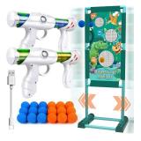 Gun Toy Gift for Boys Age of 4 5 6 7 8 9 10 10+ Years Old Kids Girls for Birthday with Moving Shooting Target 2 Blaster Gun and 18 Foam Balls Compatible with Nerf Guns (Dinosaur)