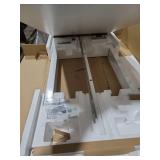 FLEXISPOT EN1 One-Piece Standing Desk, 48 x 24 Inches Electric Height Adjustable Desk for Home Office (White Frame + White Desktop) (crack bottom of table top )