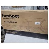 FLEXISPOT EN1 One-Piece Standing Desk, 48 x 24 Inches Electric Height Adjustable Desk for Home Office (White Frame + White Desktop) (crack bottom of table top )