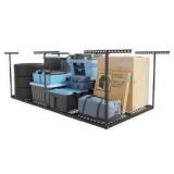 FLEXIMOUNTS 2x8 Overhead Garage Storage Rack, Adjustable Organization System, Heavy-Duty Metal Ceiling Racks, 750lbs Weight Capacity, Black, Classic Series