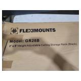 FLEXIMOUNTS 2x8 Overhead Garage Storage Rack, Adjustable Organization System, Heavy-Duty Metal Ceiling Racks, 750lbs Weight Capacity, Black, Classic Series