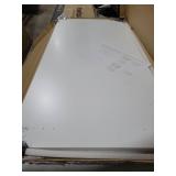 28\" x 55\" Universal Table Top, Solid One Piece Wooden Desktop, Tabletop for Standard & Sit to Stand Desk Frame, Counter Top for Home or Office, White (small chip)