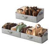 GRANNY SAYS Closet Organizers and Storage, Trapezoid Storage Bins, Gray, Dog Toy Bin, Storage Baskets for Shelves, Fabric Storage Bins with Handles, Clothing Organizer, Gray, 3-Pack