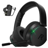 RYR Wireless Gaming Headset for Xbox Series X|S, Xbox One, PS5, PS4, Mac, Bluetooth 5.3, 3D Surround Sound, Rotatable Earmuffs, Gaming Headphones with Noise Canceling Microphones-Blackgreen