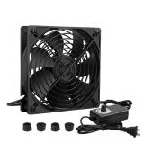 Qirssyn 120mm AC Powered Fan with Vriable Speed Controller, AC 110V to 220V Vriable Speed Fan for Receiver Amplifier DVR PlayStation Component Cooling