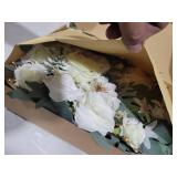 Piklado Faux Arch Flower Swag Set of 2 for Wedding Welcome Signs Floral Swag Wedding Reception Ceremony Signs Decor (White)