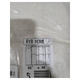 RYB HOME Semi Sheer Curtains - Linen Blend Privacy Curtains Sheer Window Treatment Drapes Farmhouse Decor for Bedroom Living Room Sliding Glass Door, 52 inch Wide x 95 inch Long 2 Panels, Linen