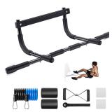 Ally Peaks Pull Up Bar for Doorway | Thickened Steel Max Limit 440 lbs Upper Body Workout| Multi-Grip Strength| Indoor Chin-Up Bar Fitness Trainer for Home Gym Portable