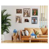 Califortree Rustic Brown 5x7 Picture Frame - Display Photos 4x6 with Mat or 5x7 Without Mat - HD Glass Inside, Wall and Tabletop - Set of 2