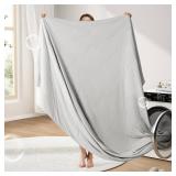EASELAND Cooling Comforter King, Cold Touch Fabric Absorbs Body Heat, Double-Sided Cool Design Soft Fluffy Cooling Blanket for Night Sweats Hot Sleeper (Grey, King(108\"x90\"))