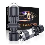 HDYEGIOU H4 Bulbs-30,000LM Extremely Bright 6000K White Hi-Lo Beam Function with Clear Cut Off Line,H4/9003/HB2 Mini Projector Lens Retrofit Kit