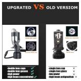 HDYEGIOU H4 Bulbs-30,000LM Extremely Bright 6000K White Hi-Lo Beam Function with Clear Cut Off Line,H4/9003/HB2 Mini Projector Lens Retrofit Kit