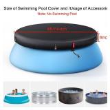 QH.HOME 6ft Round Inflatable Pool Cover for Above Ground Pools, Stock Tank Cover Protector with Attachment, One Piece Tear Resistant Round Hot Tub Cover, Wind and Dust Resistant, Fit Small Pool Cover