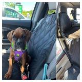 AsFrost Dog Seat Cover Cars Trucks SUVs, Thick 600D Heavy Duty Pets Car Seat Cover, Waterproof & Wear-Resistant Durable Nonslip Backing & Hammock Convertible, Black, 2 Pack