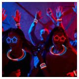 JOYIN 99 PCS July 4th Patriotic Glow Sticks Bracelets Necklaces Glasses, Glow in The Dark Party Supplies, Light Up Party Favors for Kids Adults, Blue White Red LED Accessories for Independence Day
