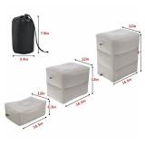 goldhik Inflatable Travel Foot & Leg Rest Pillow with Adjustable Height for Airplane, Car, Bus, Train, Office, Camping and Kids to Sleep on Long Flights, Air Pump Included