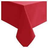 Hiasan Red Tablecloth Rectangle - Wrinkle Resistant and Waterproof Dining Room Washable Christmas Table Cloth, Polyester, 54 x 108 Inch