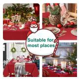 Hiasan Red Tablecloth Rectangle - Wrinkle Resistant and Waterproof Dining Room Washable Christmas Table Cloth, Polyester, 54 x 108 Inch