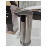 Automatic Soap Dispenser, Stainless Steel Touchless Pump with 3 Adjustable Levels, Equipped Infrared Motion Sensor and Waterproof Base, Smart Liquid Soap Dispenser for Bathroom Kitchen School Hotel