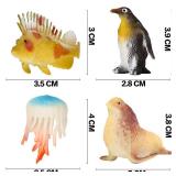 Funcorn Toys Ocean Sea Animal, 52 Pack Assorted Mini Vinyl Plastic Animal Toy Set, Realistic Under The Sea Life Figure Bath Toy for Child Educational Party Cake Cupcake Topper,Valentines Day Gift