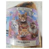 Garden Wonder Kittens Fleece Throw Blanket 50 x 60