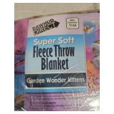 Garden Wonder Kittens Fleece Throw Blanket 50 x 60
