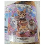 Garden Wonder Kittens Fleece Throw Blanket 50 x 60