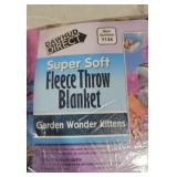 Garden Wonder Kittens Fleece Throw Blanket 50 x 60