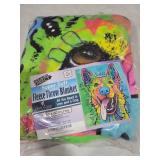 Dawhud Direct Colorful German Shepherd Fleece Blanket for Bed, 50 x 60 Dean Russo German Shepherd Fleece Throw Blanket for Women, Men and Kids - Super Soft Plush Dog Blanket Throw Plush