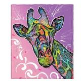 Dawhud Direct Colorful Giraffe Fleece Blanket for Bed, 50\" x 60\" Dean Russo Giraffe Fleece Throw Blanket for Women, Men and Kids - Super Soft Plush Giraffe Blanket Throw