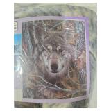 Camo Wolf Fleece Throw Blanket 50x60