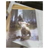 Jesus and Lamb Canvas Wall Art - Jesus Running After Lost Lamb Picture - Christian Home Decor - 20\"X16\"