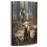 Jesus and Lamb Canvas Wall Art - Jesus Running After Lost Lamb Picture - Christian Home Decor - 20\"X16\"