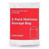 Linenspa Mattress Bag 2 Pack Twin size / Twin XL Mattress Bags for Moving, Storage & Disposal Durable Plastic Cover for Moving