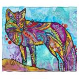 Dean Russo Colorful Fox Fleece Throw Blanket 50x60