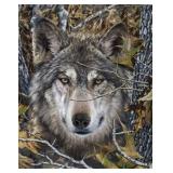 Camo Wolf Fleece Throw Blanket 50x60