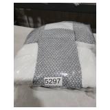 Momcozy Plus W Shaped Pregnancy Pillow for Sleeping, Adjustable Maternity Pillow for Side Sleepers, Portable Wedge Belly Support, Compact Design for Back Belly and HIPS, Grey and White