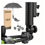10L0L Heavy Duty Golf Push Cart Umbrella Holder, Aluminium Alloy Base Super Strong Windproof, Universal Umbrella Stand for Mobility Scooter, Stroller, Wheelchair, Beach Chair