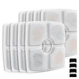 Comsmart Pet Fountain Filter Set, 3 Triple Filtration System Replacement Cat Water Fountain Filters for Square 84oz/2.5L Automatic Pet Fountain Cat Water Fountain (Pack of 8)