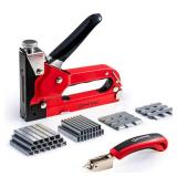 PHITRIC Upholstery Staple Gun Heavy Duty, 4 in 1 Stapler Gun with 6000 Staples, Remover, Manual Brad Nailer Power Adjustment Stapler Gun for Wood, Upholstery, Carpentry, Decoration DIY