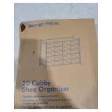 STORAGE MANIAC Stackable Shoe Cubby Organizer, Free Standing Shoe Cube Rack for Entryway, Bedroom, Apartment, Closet, 20-Cube Gray